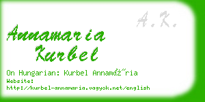 annamaria kurbel business card